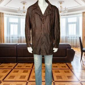 Vintage Schott Leather Coat Fleece Lined Biker XL